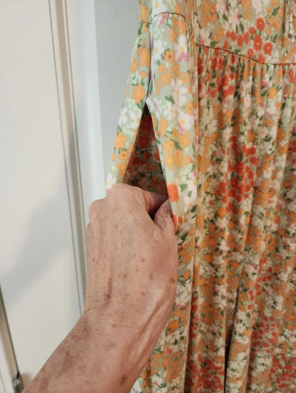 Haptics Floral Tie-Front Romper Yellow Peach Cream Floral 1X Cottagecore Summer
